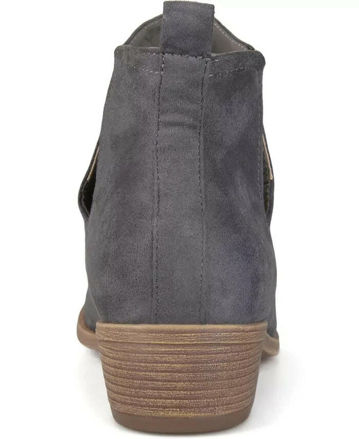 Journee Collection Rimi Notched Ankle Booties Gray Size 6.5 MSRP $109