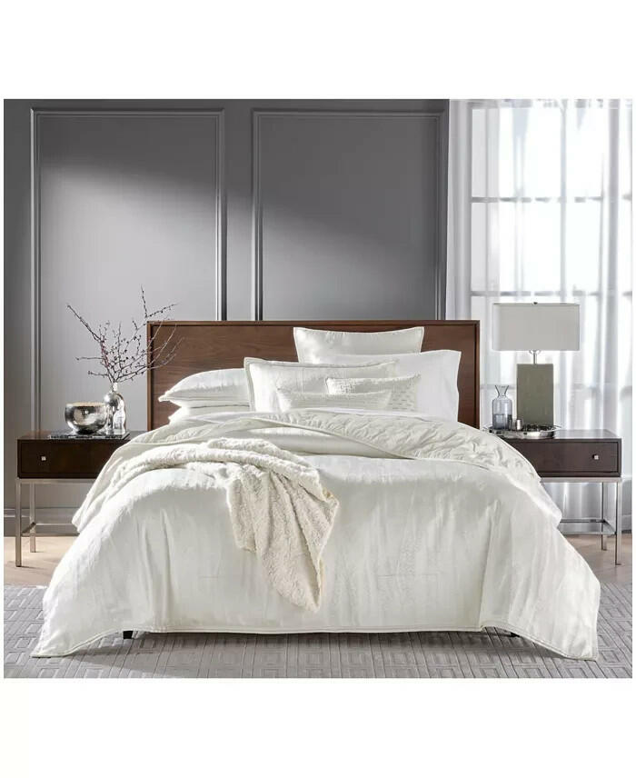 Hotel Collection Fractured Geo Comforter Set King White MSRP $625