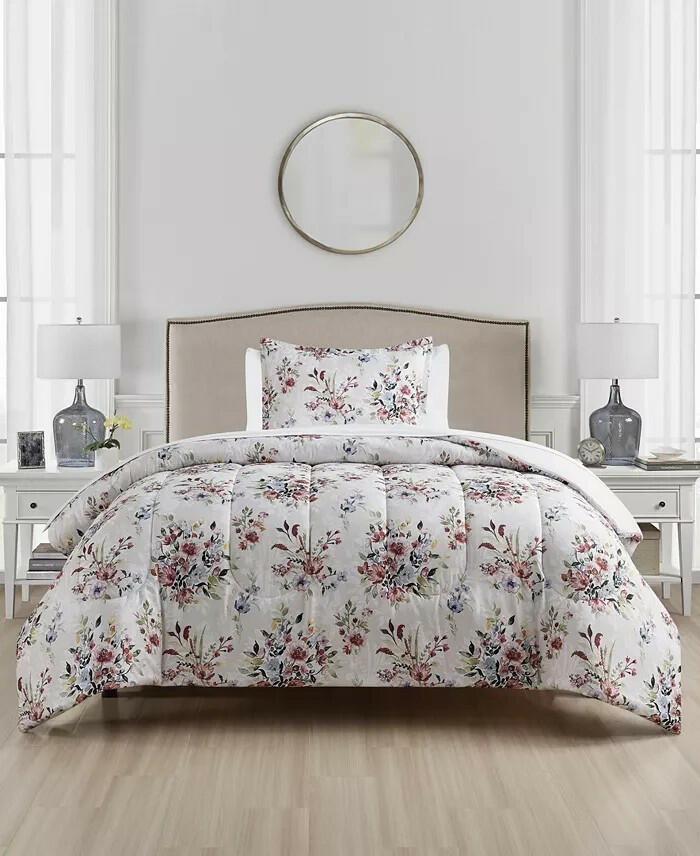 Sunham Hill Garden 3Pc Floral Comforter Set Full Queen MSRP $80