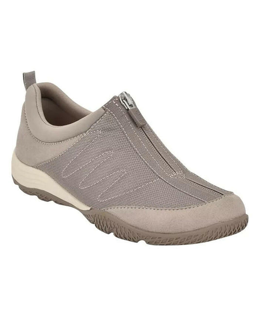 Easy Spirit Bestrong Zip Up Walking Sneakers Gray Tan Comfort $98