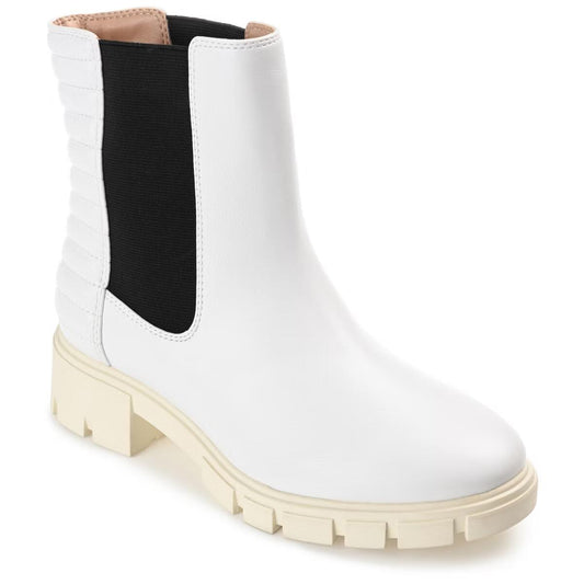 Tru Comfort Tatiana Lug Sole Chelsea Boots White 10 Platform Foam $89