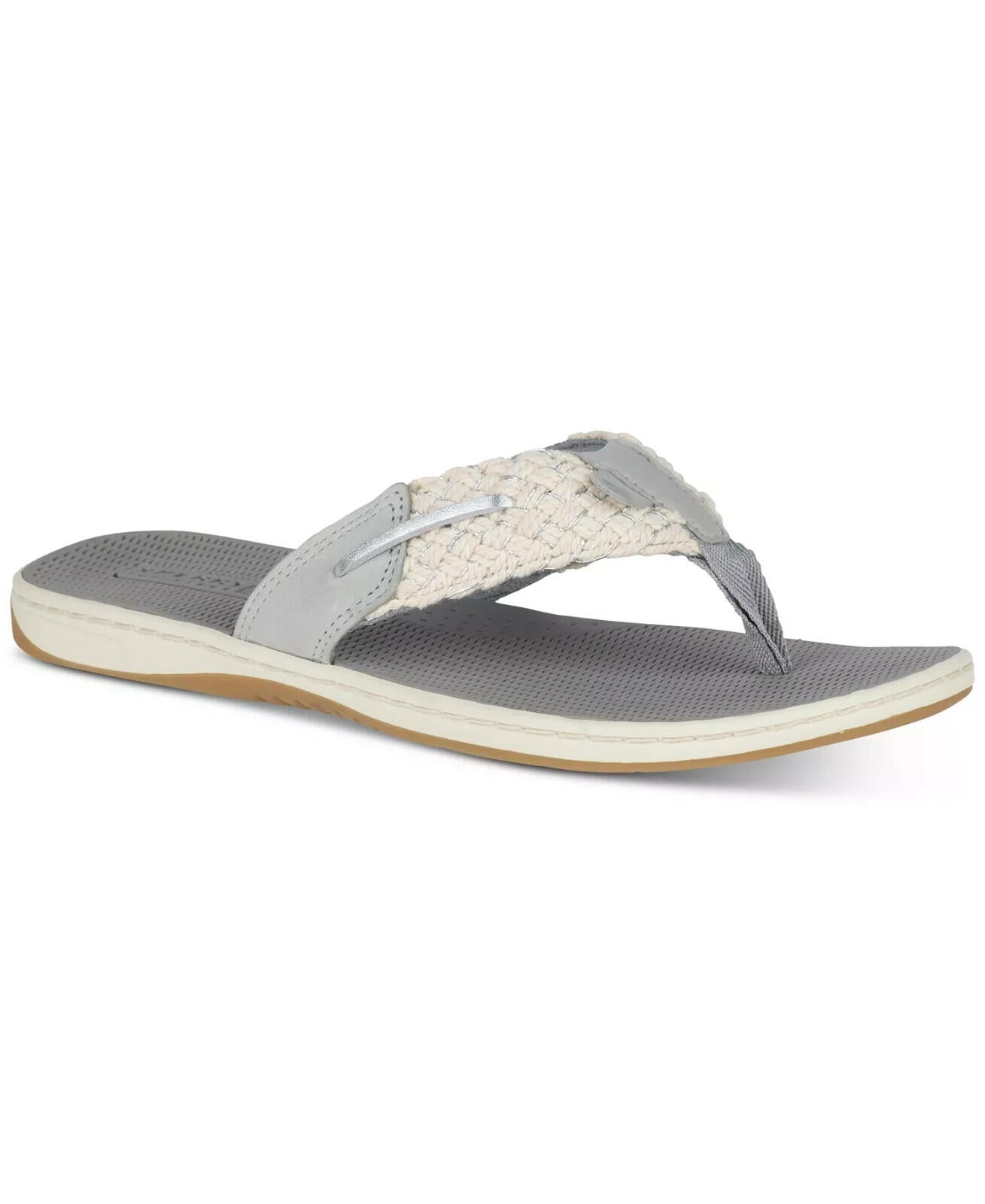 Sperry Parrotfish Flip Flop Sandal Gray Silver 8 New $50