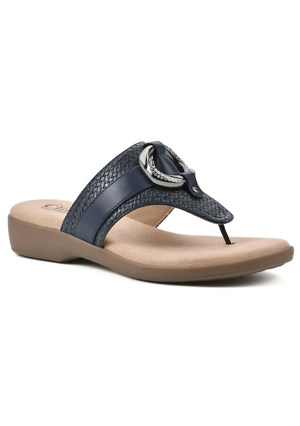 Cliffs by White Mountain Benedict Sandals Women’s Thong Shoes Navy 10 MSRP $70