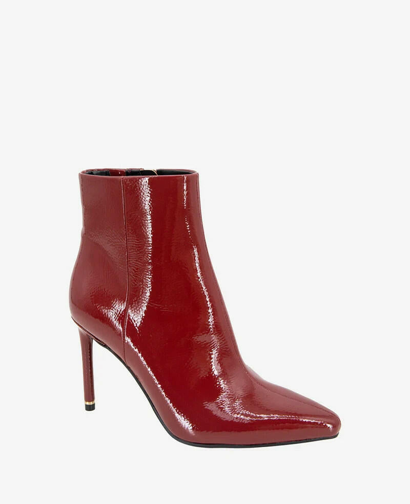 Quincy Patent Heel Ankle Bootie Rio Red Size 9 New MSRP $169