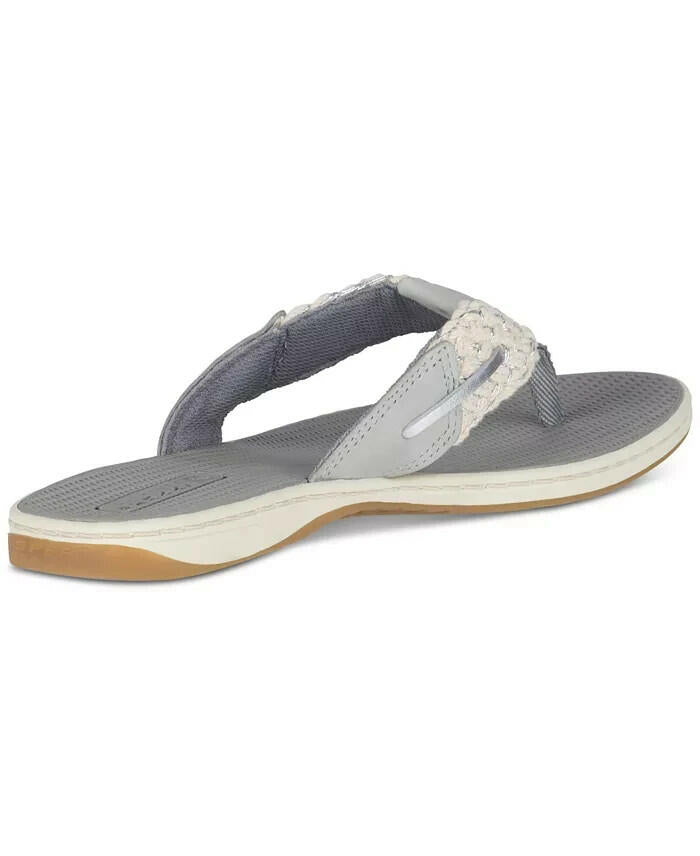 Sperry Parrotfish Flip Flop Sandal Gray Silver 8 New $50