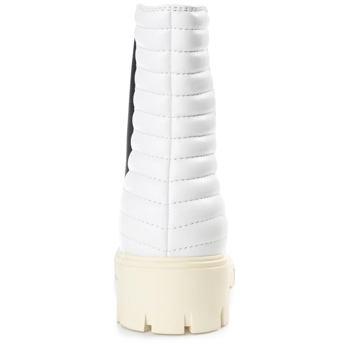 Tru Comfort Tatiana Lug Sole Chelsea Boots White 10 Platform Foam $89