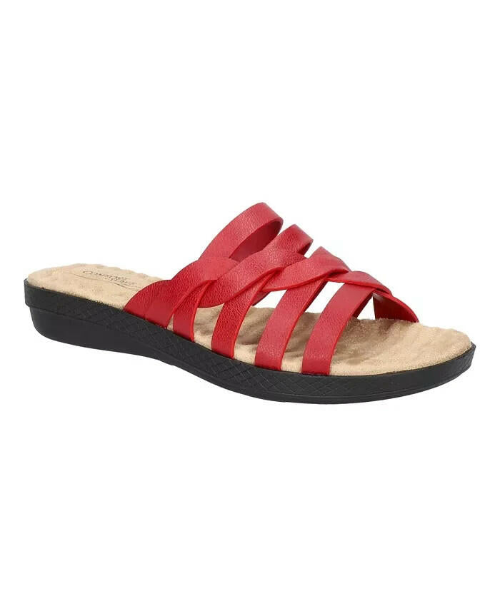 Easy Street Comfort Wave Sheri Slide Sandals Brown Size 7 Memory Foam $55