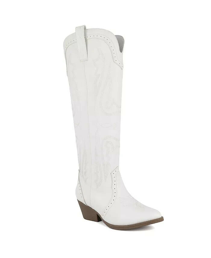 Sugar Womens Tall Tam Western Pull On Boots White Size 8 New $89