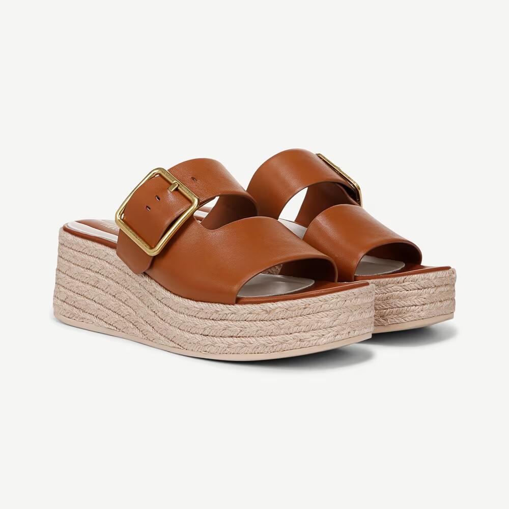 Franco Sarto Womens Taziana Espadrille Slide Sandals Brown 5.5 New $115