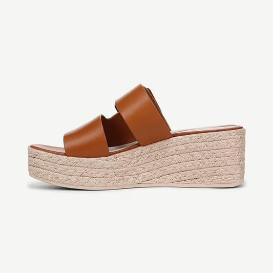 Franco Sarto Womens Taziana Espadrille Slide Sandals Brown 5.5 New $115