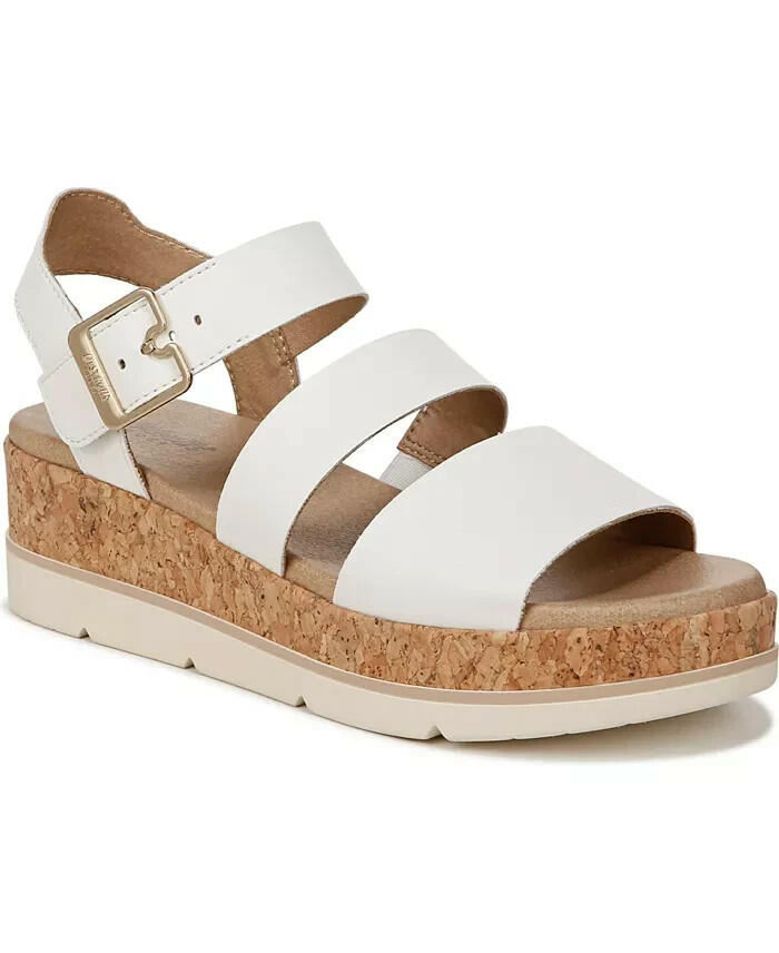 Dr Scholls Womens Once Twice Espadrille Platform Sandals White 8 New $95