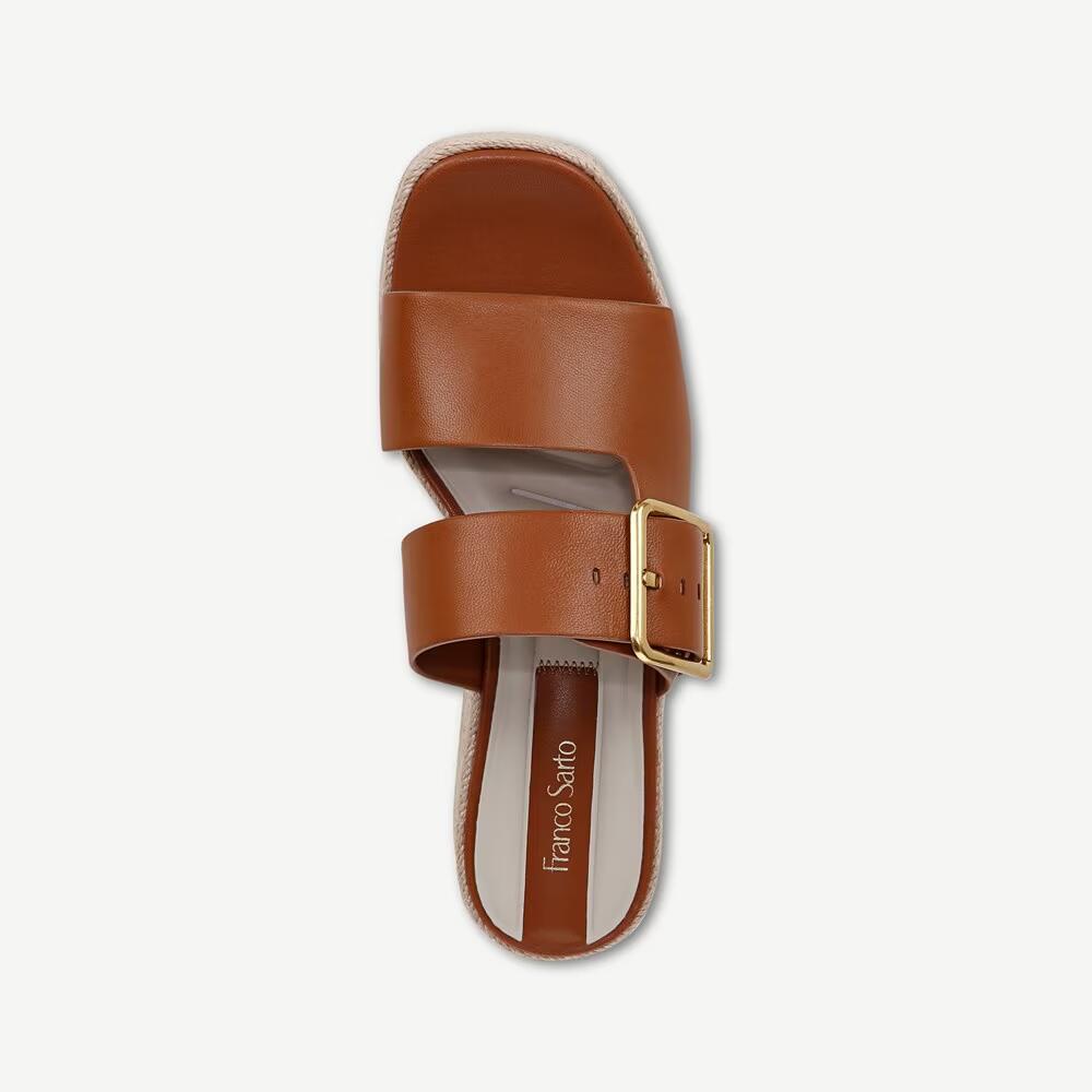 Franco Sarto Womens Taziana Espadrille Slide Sandals Brown 5.5 New $115