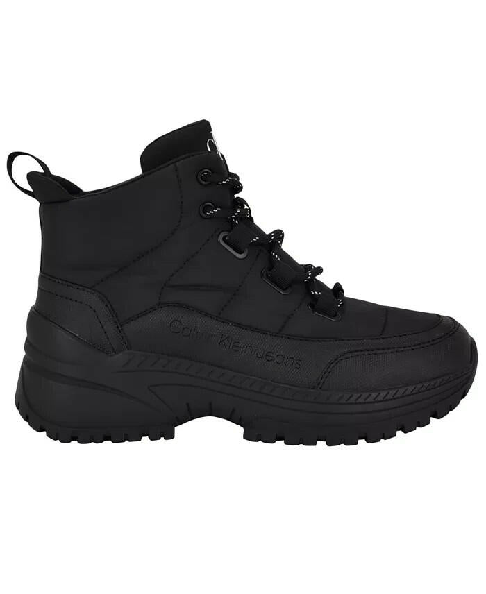 Calvin Klein Womens Noanne Lace Up Cold Weather Boots Black 7 New $120