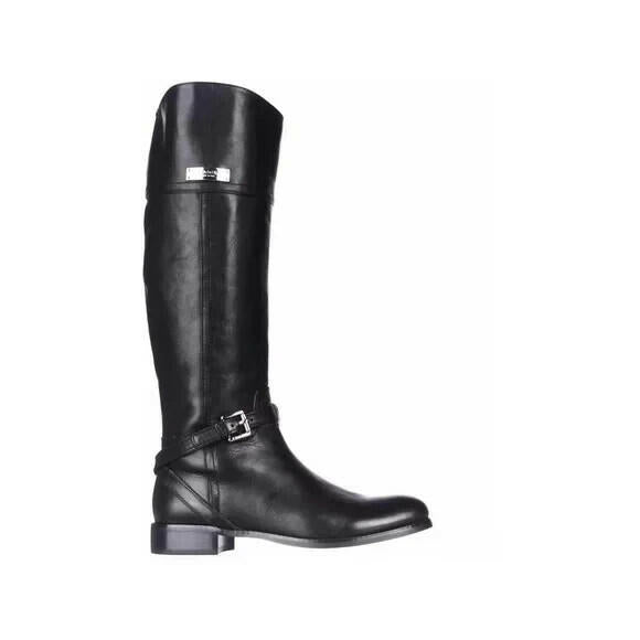 Coach Women's Black Micha Leather Knee High Classic Riding Boots $249