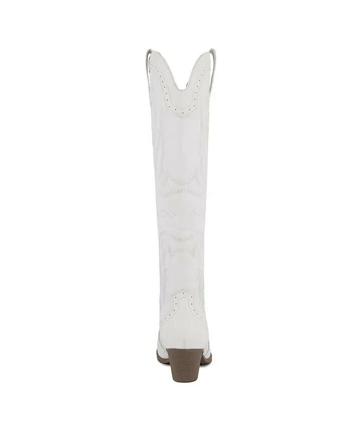 Sugar Womens Tall Tam Western Pull On Boots White Size 8 New $89