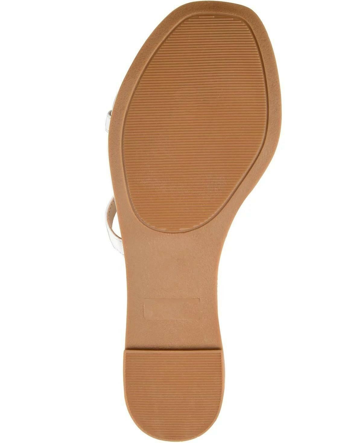 Journee Collection Serissa Flat Sandals Women’s Strappy White 8.5 MSRP $79