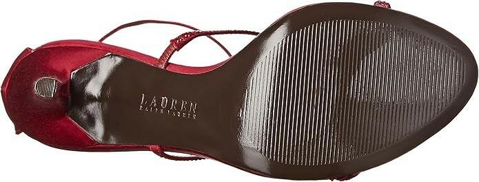 Lauren Ralph Lauren Aida Red Satin Leather Heels Size 6.5 Dress Shoes $150