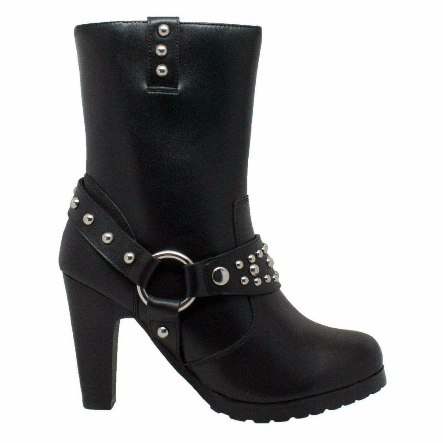 Ride Tecs 10 Inch Harness Biker Boots Black Leather Size 8.5 $129 MSRP