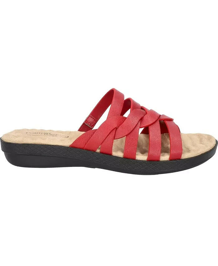 Easy Street Comfort Wave Sheri Slide Sandals Brown Size 7 Memory Foam $55
