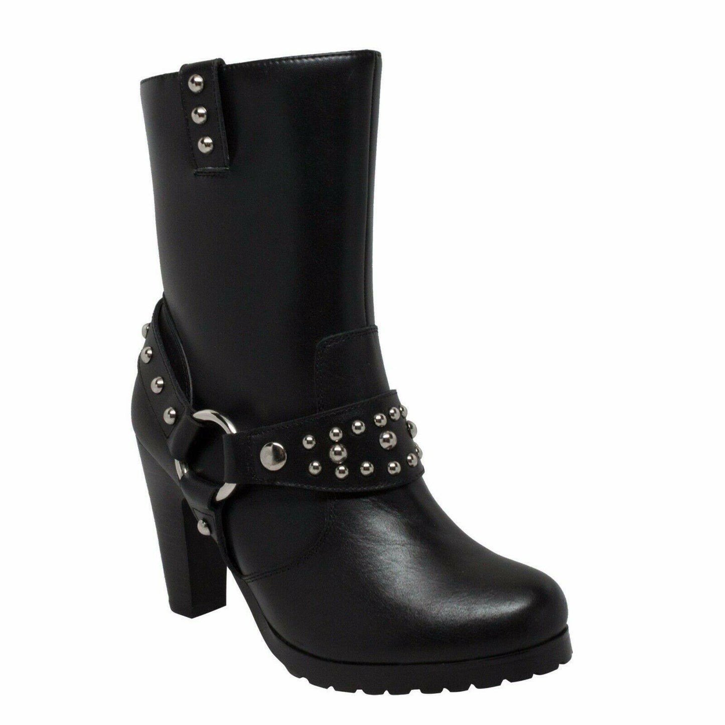 Ride Tecs 10 Inch Harness Biker Boots Black Leather Size 8.5 $129 MSRP