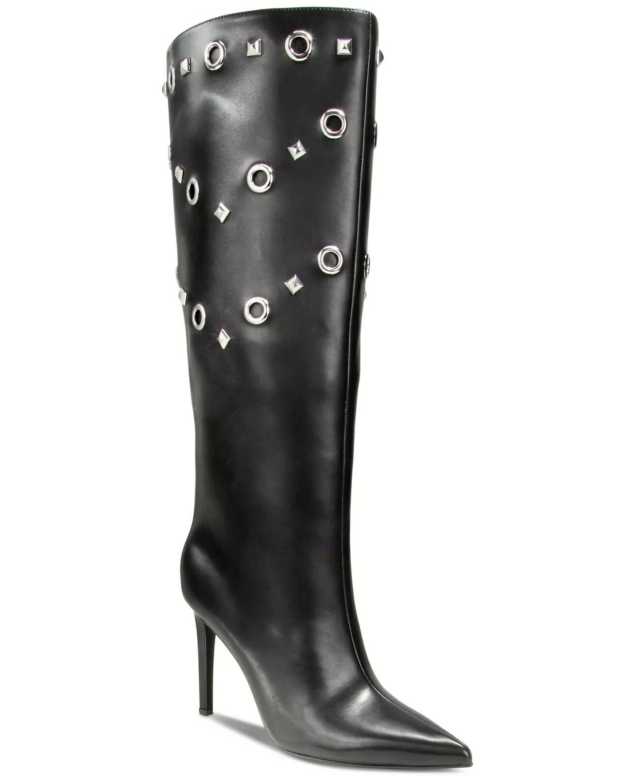 INC Womens Saiqa Grommet Knee High Boots Black Size 8.5 New $179