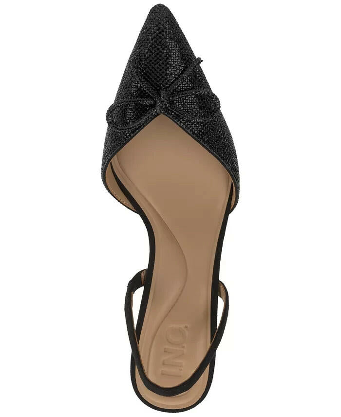 INC Womens Generys Rhinestone Pointed Toe Pumps Black 6.5 New $99