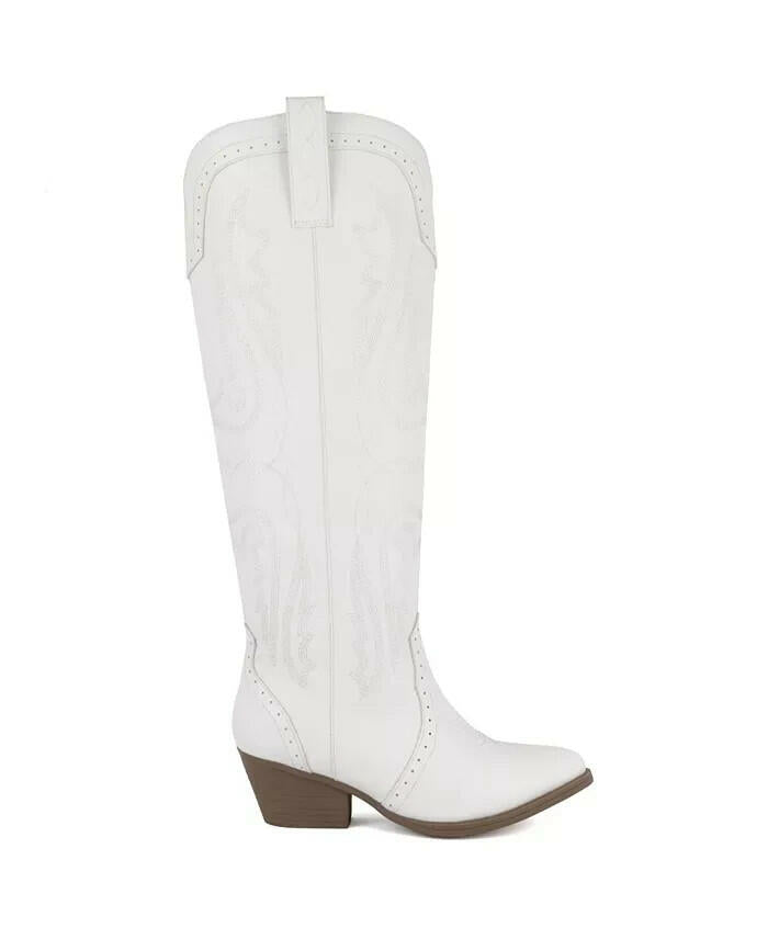 Sugar Womens Tall Tam Western Pull On Boots White Size 8 New $89