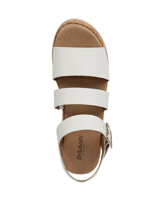 Dr Scholls Womens Once Twice Espadrille Platform Sandals White 8 New $95