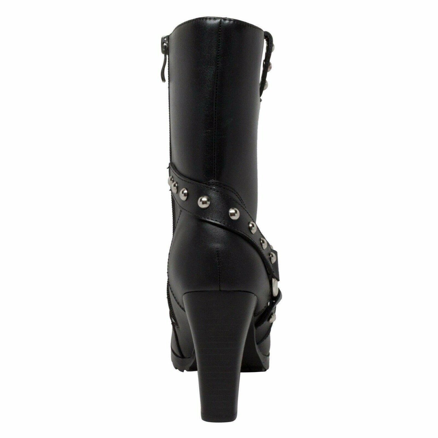 Ride Tecs 10 Inch Harness Biker Boots Black Leather Size 8.5 $129 MSRP