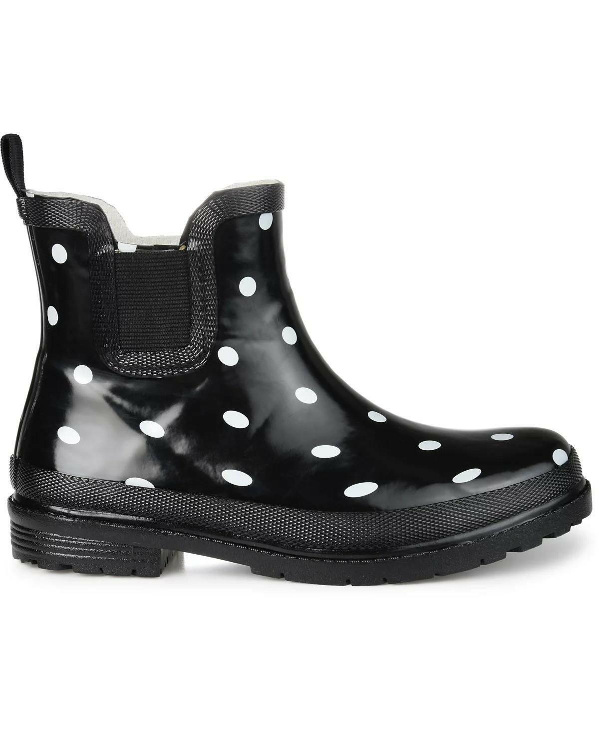 Journee Collection Tekoa Rain Boots Women’s Ankle Waterproof Shoes Dots 7 – MSRP