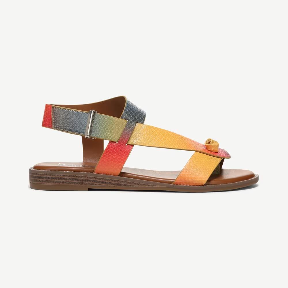 Franco Sarto Womens Glenni Strappy Sandals Multi Snake Print 6 $99