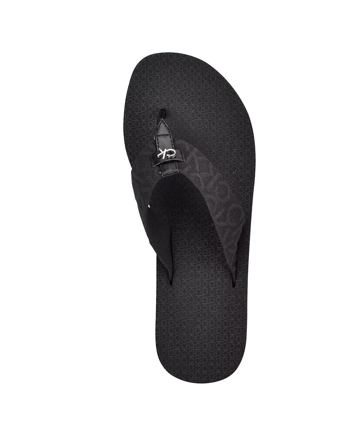 Calvin Klein Womens Meena Logo Platform Flip Flops Black Size 8 MSRP $39