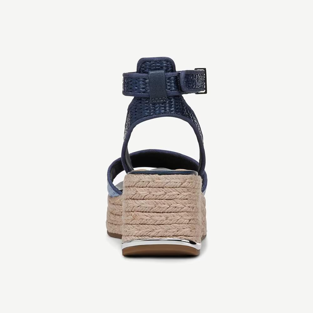 Franco Sarto Womens Tiffany Platform Espadrille Sandals Blue 11 $120