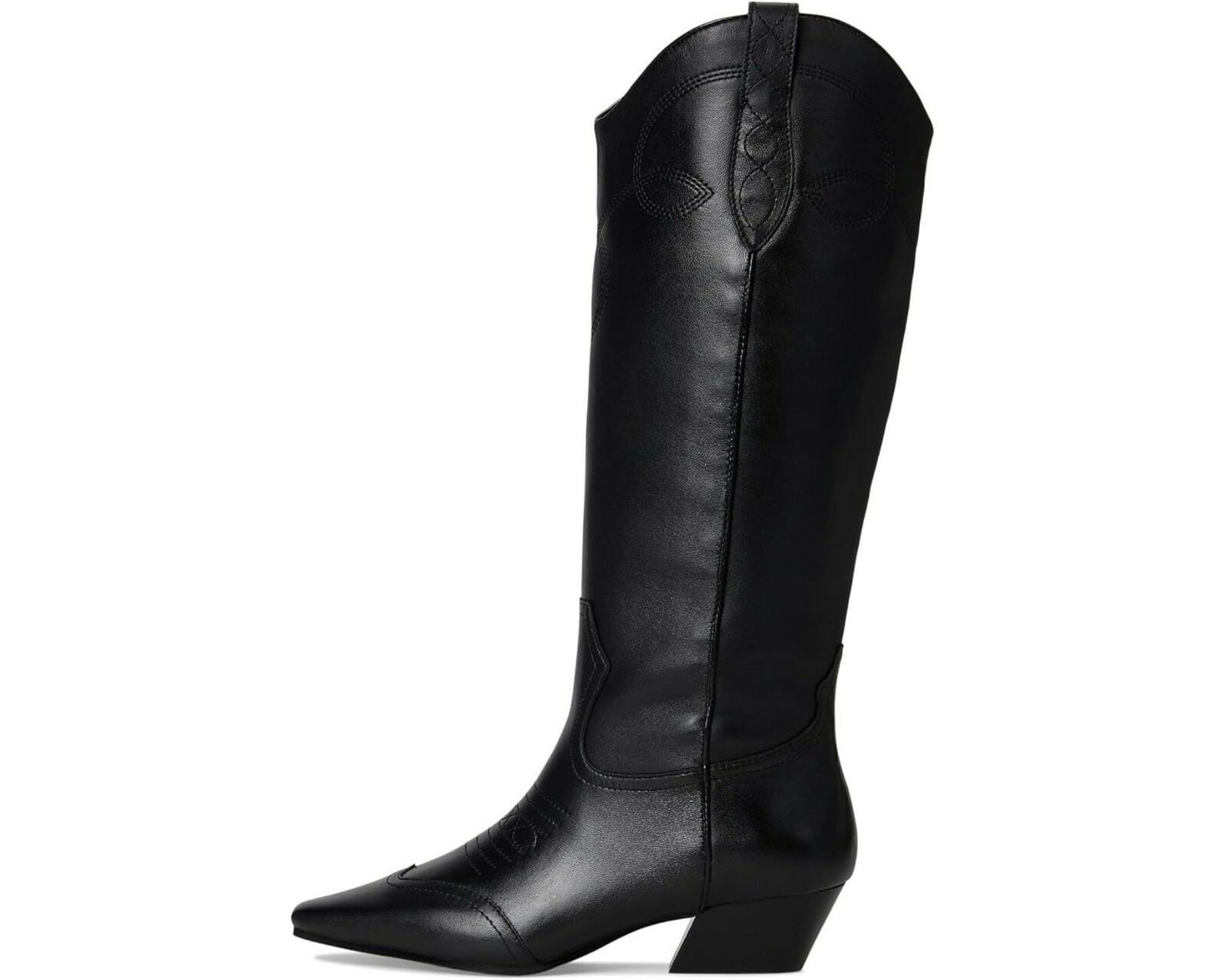 Steve Madden Dollie Western Boots Black 7 Knee High Embroidered $190