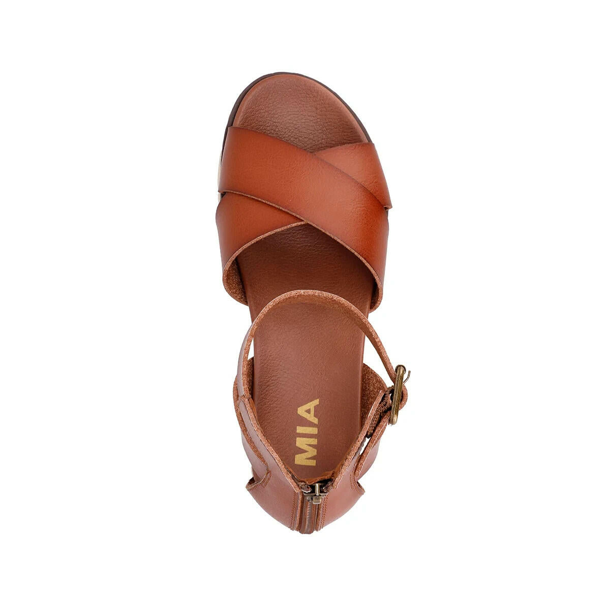MIA Womens Lauri Wedge Sandals Brown Size 9 Platform Heel $69