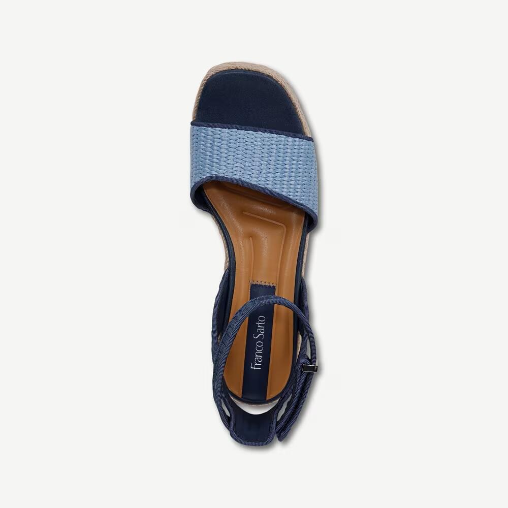 Franco Sarto Womens Tiffany Platform Espadrille Sandals Blue 11 $120
