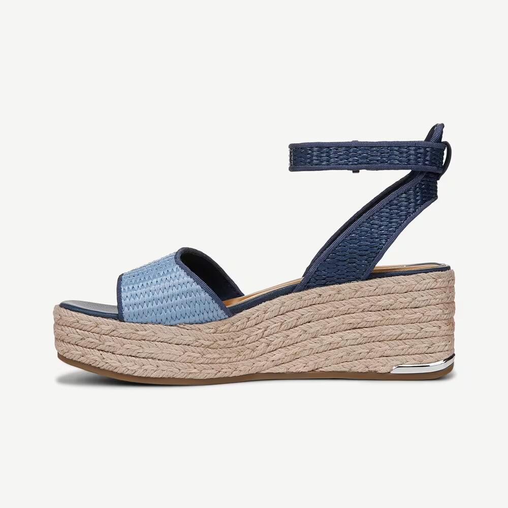 Franco Sarto Womens Tiffany Platform Espadrille Sandals Blue 11 $120