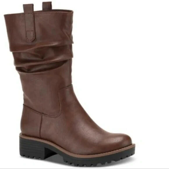 Sun + Stone Nelliee Lug Sole Slouch Boots Brown Women’s 5.5 MSRP $80
