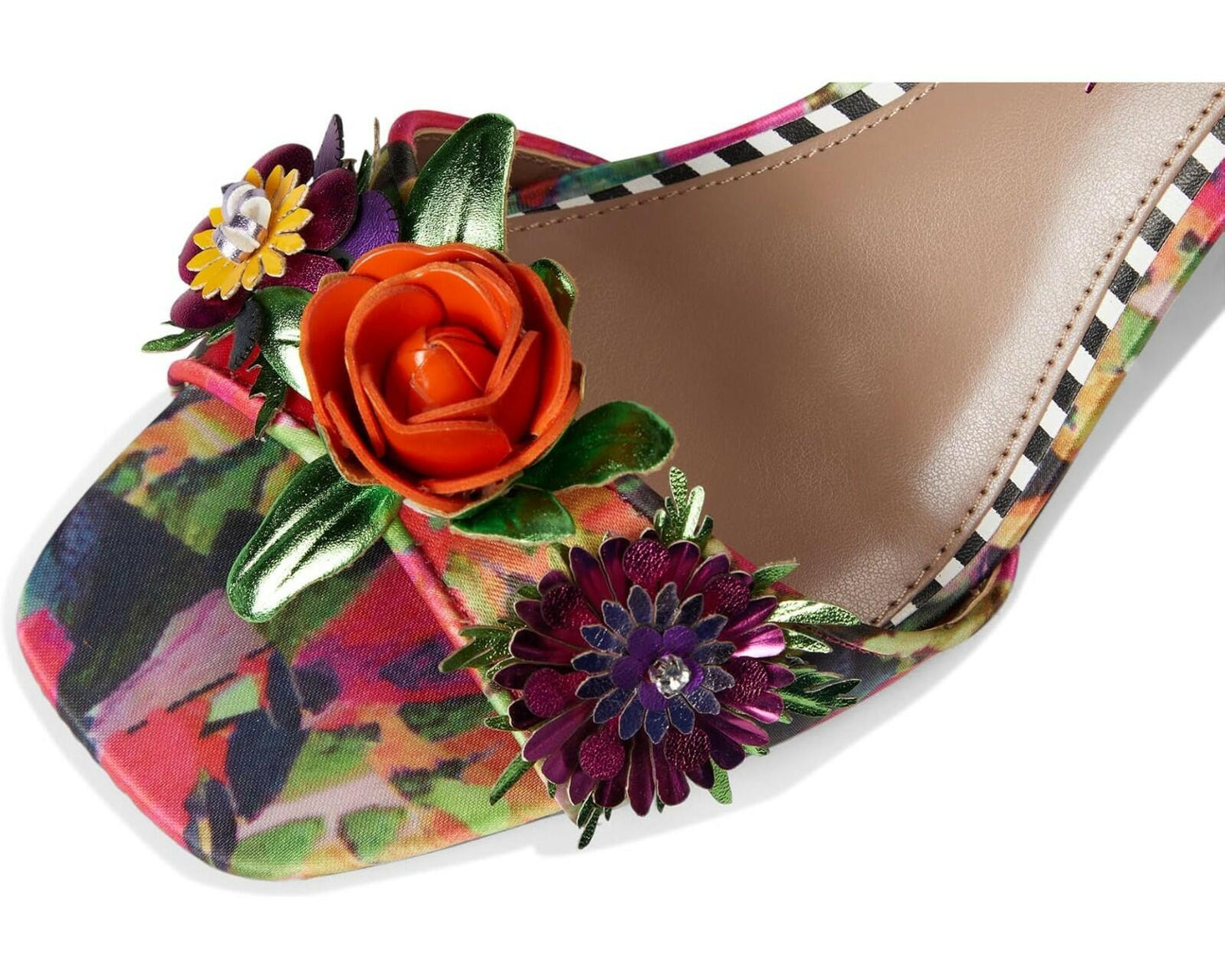 Blue by Betsey Johnson Womens Karra Floral Heels Square Toe 7.5 New $120