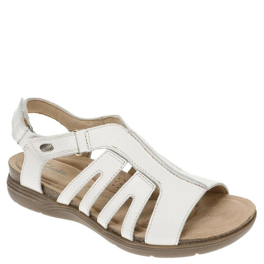 Clarks Womens April Belle Strappy Slingback Sandals White Leather 11  MSRP $94