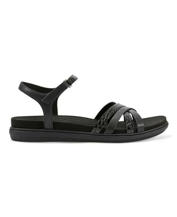 Easy Spirit Womens Dottle Ankle Strap Sandals Black 9 New $69