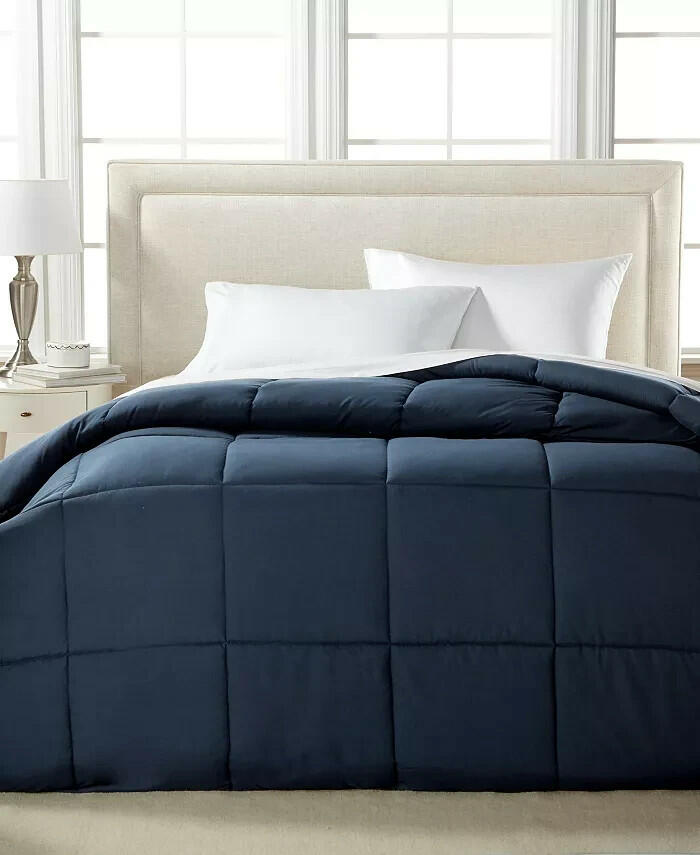 Royal Luxe Down Alt Twin Comforter Navy Light Warmth MSRP $130