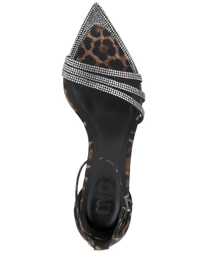 INC Womens Kadira Embellished Stiletto Sandals Leopard 9 New $99