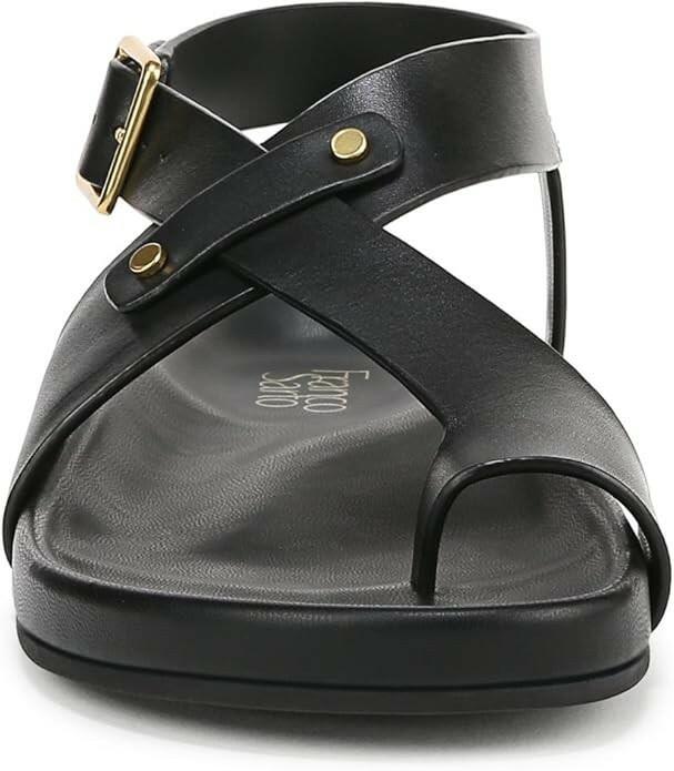 Franco Sarto Womens Blair Toe Loop Sandals Black Size 6 New $99