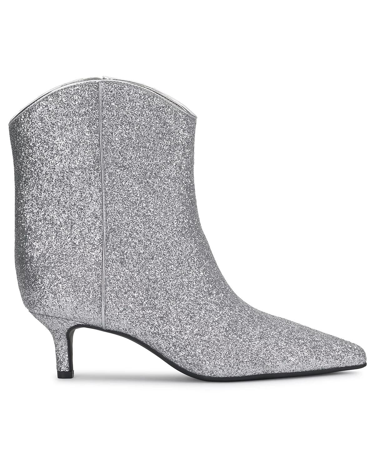 On 34th Aatira Tulip Booties Silver Glitter Ankle Boots 5.5 M SILVER MSRP $99