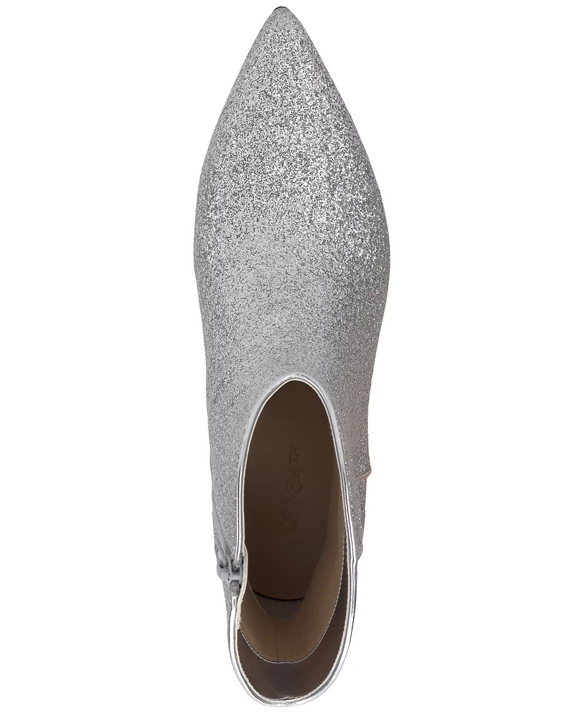 On 34th Aatira Tulip Booties Silver Glitter Ankle Boots 5.5 M SILVER MSRP $99