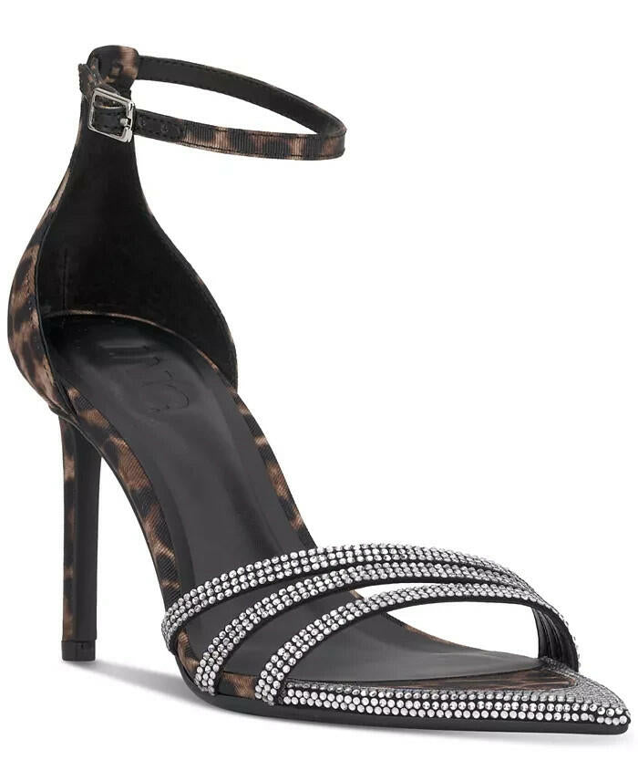 INC Womens Kadira Embellished Stiletto Sandals Leopard 9 New $99