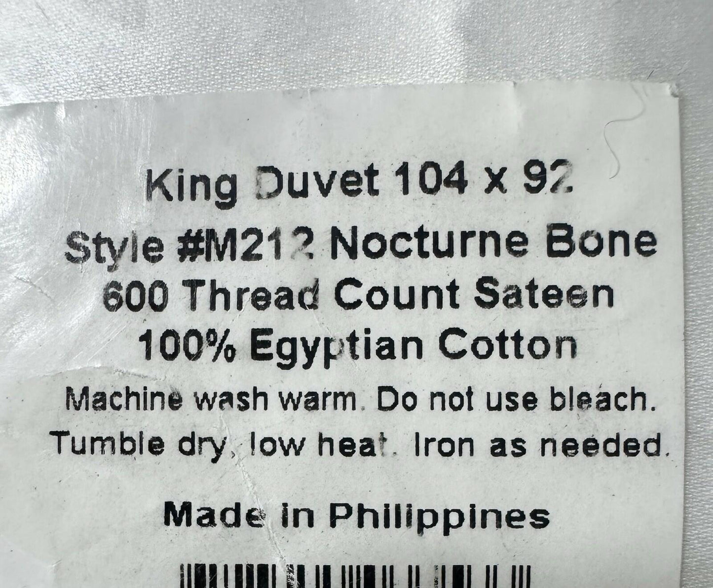 Matouk Nocturne Sateen King Duvet Egyptian Cotton Bone Luxury $1049