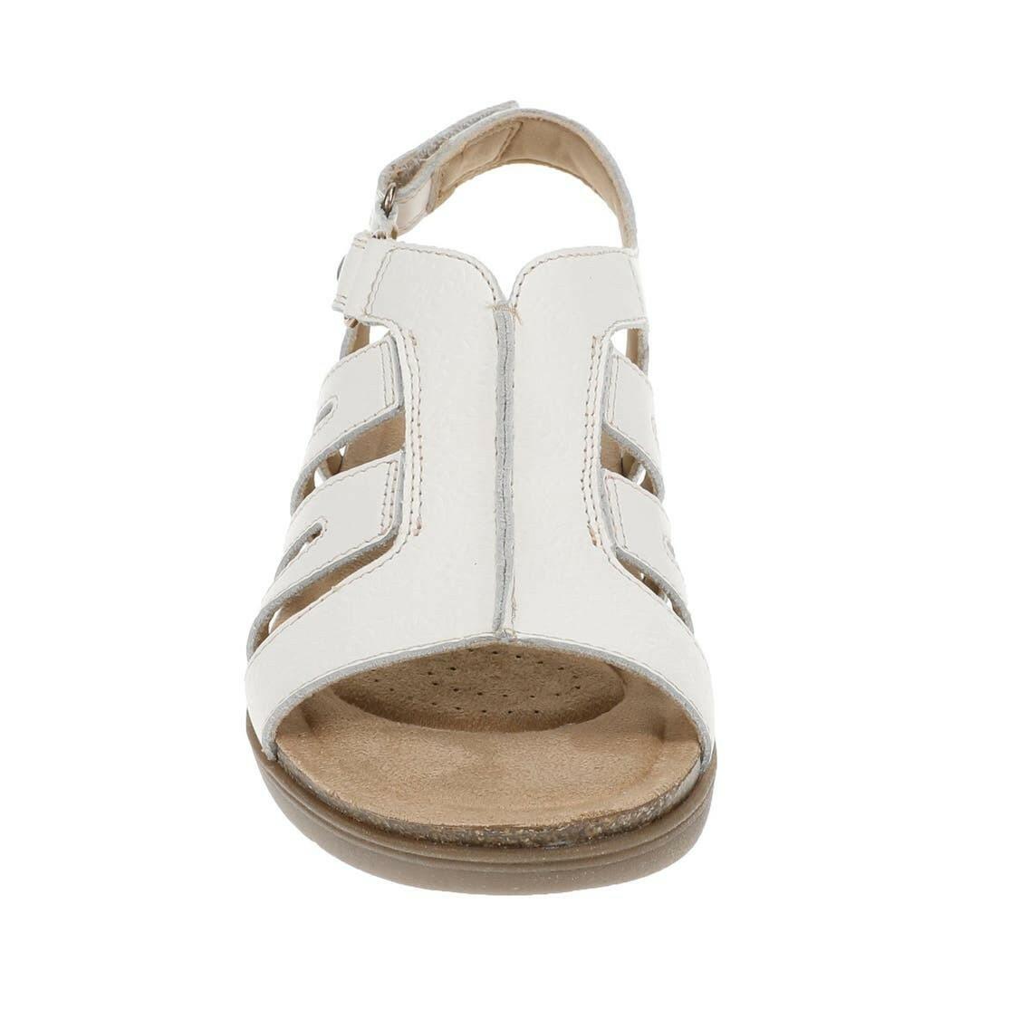 Clarks Womens April Belle Strappy Slingback Sandals White Leather 8 MSRP $94