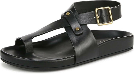 Franco Sarto Womens Blair Toe Loop Sandals Black Size 6 New $99